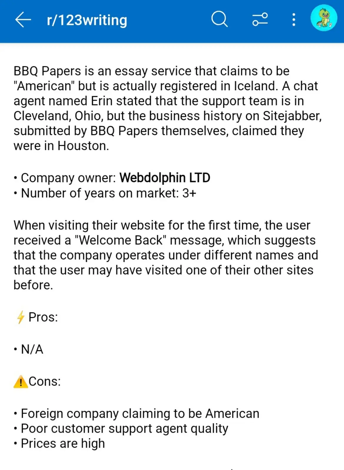 BBQPapers review on Reddit